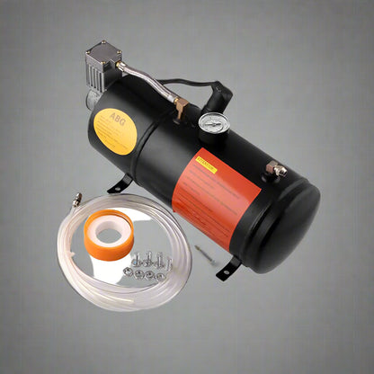 4-Trumpet Train Horn Kit with 12V Compressor

Loud Air Horn Set for Trucks and Buses

Compressor Included with Train Horn

Metal Air Horn with Chrome Finish

Air Horn Kit Packaging and Parts Overview