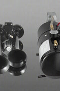 4-Trumpet Train Horn Kit with 12V Compressor

Loud Air Horn Set for Trucks and Buses

Compressor Included with Train Horn

Metal Air Horn with Chrome Finish

Air Horn Kit Packaging and Parts Overview