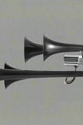 4-Trumpet Train Horn Kit with 12V Compressor

Loud Air Horn Set for Trucks and Buses

Compressor Included with Train Horn

Metal Air Horn with Chrome Finish

Air Horn Kit Packaging and Parts Overview