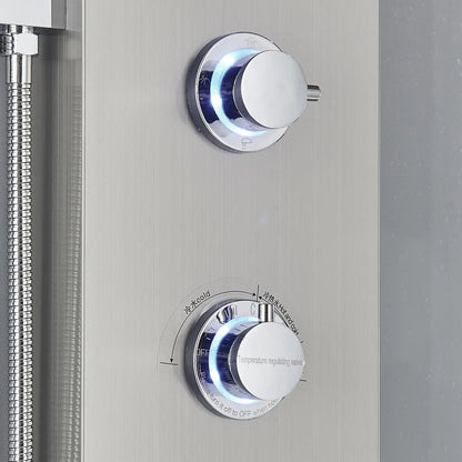 New 4 - Way Stainless Steel LED Jet Rainfall Massage Shower – Luxury Bathroom Shower Head - with Stainless Jet Rainfall Massage Shower | Sold by Uncle Wiener's Wholesale