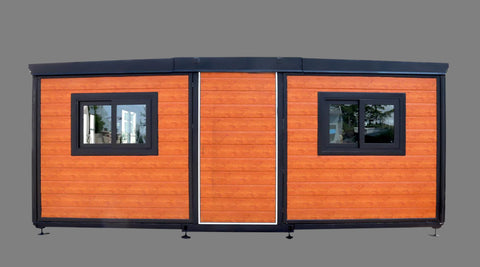Corner angle of mobile container house with double-pane windows