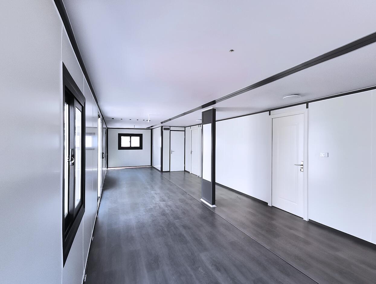 Hallway view inside the 40FT prefabricated folding house