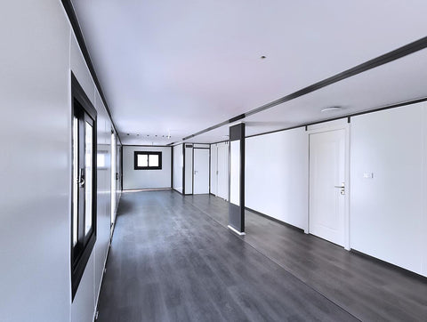 Hallway view inside the 40FT prefabricated folding house