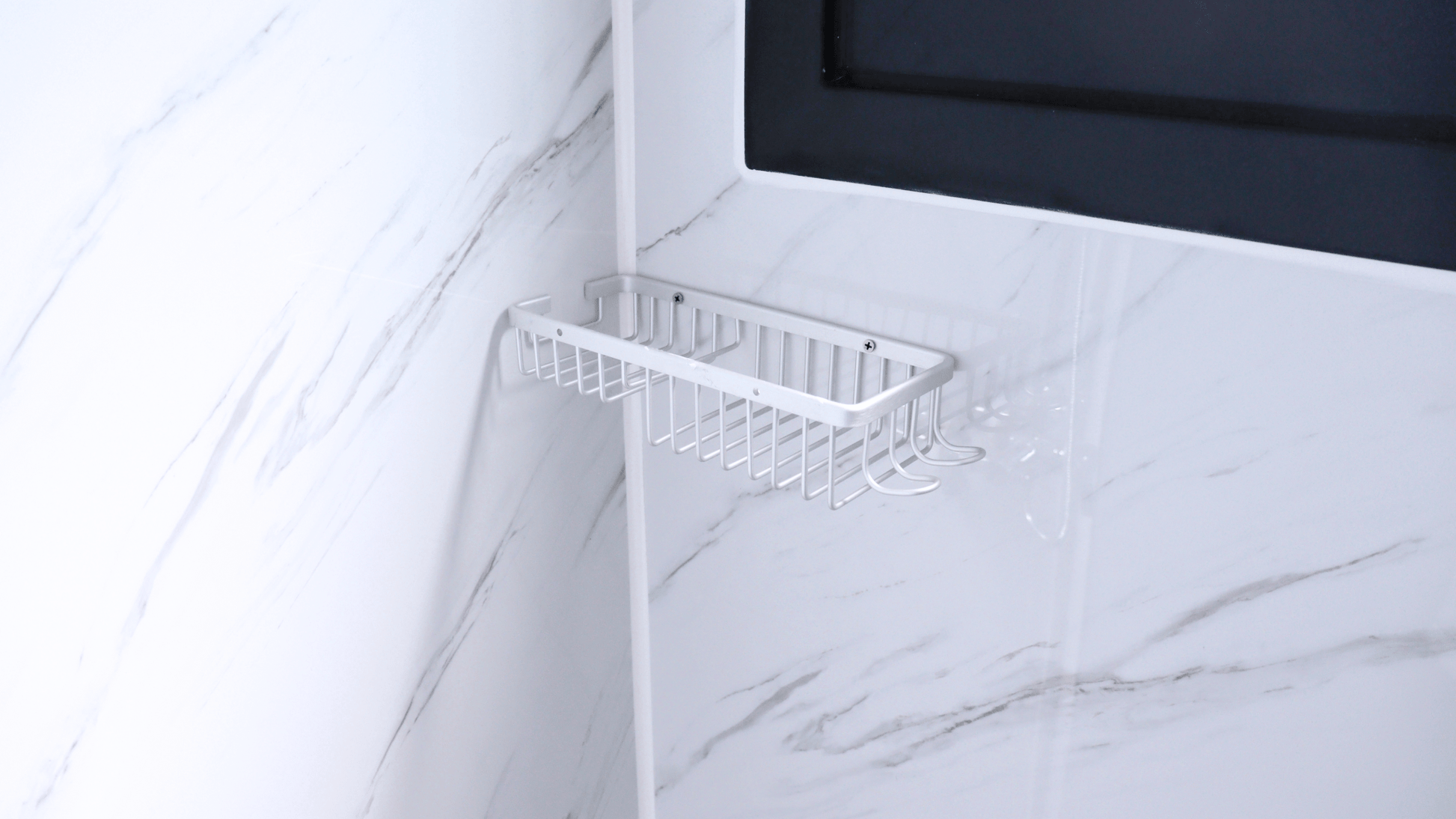 Compact bathroom sink with modern fixture and window