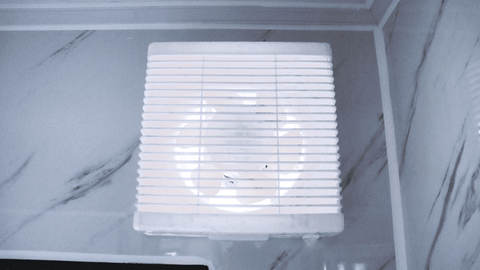 High-efficiency bathroom fan and LED light fixture