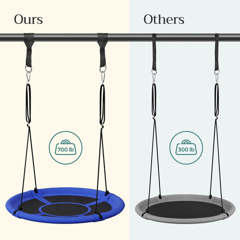 New 40 Inch Saucer Tree Swing for Kids – 700 lb Capacity with Hanging Kit, Blue & Black – M18A002 - with | Sold by Uncle Wiener's Wholesale