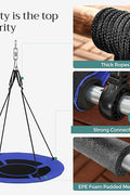 New 40 Inch Saucer Tree Swing for Kids – 700 lb Capacity with Hanging Kit, Blue & Black – M18A002 - with | Sold by Uncle Wiener's Wholesale