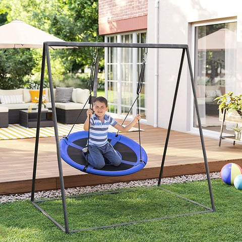 New 40 Inch Saucer Tree Swing for Kids – 700 lb Capacity with Hanging Kit, Blue & Black – M18A002 - with | Sold by Uncle Wiener's Wholesale