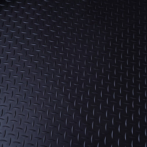 Diamond Rubber Flooring Roll Installed in Garage – Black Non-Slip Surface

Heavy-Duty Rubber Flooring Texture – Diamond Pattern Close-Up

Garage or Gym Flooring Roll – Industrial Rubber Mat

Industrial Rubber Roll Mat – 40 SQFT and 125 SQFT Options Available
