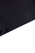 Diamond Rubber Flooring Roll Installed in Garage – Black Non-Slip Surface

Heavy-Duty Rubber Flooring Texture – Diamond Pattern Close-Up

Garage or Gym Flooring Roll – Industrial Rubber Mat

Industrial Rubber Roll Mat – 40 SQFT and 125 SQFT Options Available