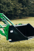 Quick Tach Adapter for John Deere to Skid Steer – 4000 lb
Heavy-duty conversion adapter bracket in green finish
Side view of steel JD quick attach adapter plate
Universal skid steer quick attach converter for tractors 
4000 lb skid steer adapter bracket for JD loaders