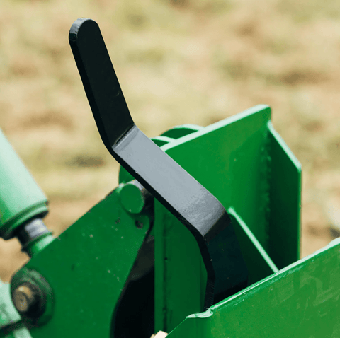 Quick Tach Adapter for John Deere to Skid Steer – 4000 lb
Heavy-duty conversion adapter bracket in green finish
Side view of steel JD quick attach adapter plate
Universal skid steer quick attach converter for tractors 
4000 lb skid steer adapter bracket for JD loaders