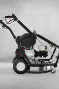 4000 PSI Pressure Washer – Full Unit Front View

Surface Cleaner Attachment with Power Washer

Water Broom Accessory for Pressure Washer

Pressure Washer with Wand and Gas Engine

Side View of Multi-Use Commercial Pressure Washer