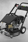 4000 PSI Pressure Washer – Full Unit Front View

Surface Cleaner Attachment with Power Washer

Water Broom Accessory for Pressure Washer

Pressure Washer with Wand and Gas Engine

Side View of Multi-Use Commercial Pressure Washer