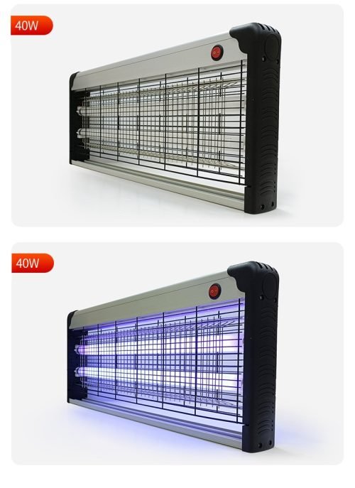 40W Electronic Bug Zapper – Front View

UV Insect Killer for Indoor and Outdoor Use

Bug Zapper Mounted on Wall in Home

Commercial Fly Trap with UV Light

High-Voltage Electric Grid Close-Up

Bug Zapper in Kitchen Environment

Removable Tray for Easy Cleaning