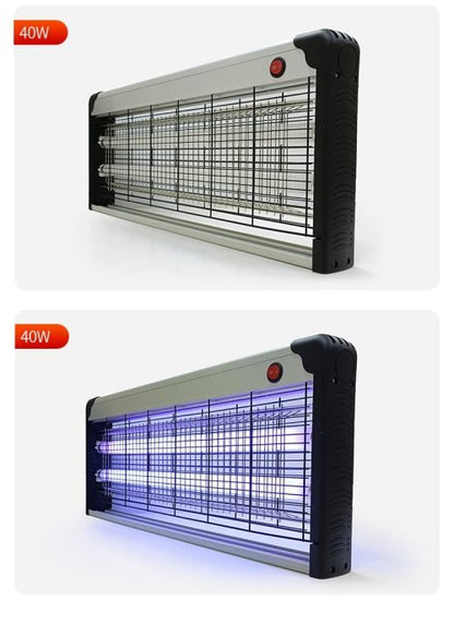 40W Electronic Bug Zapper – Front View

UV Insect Killer for Indoor and Outdoor Use

Bug Zapper Mounted on Wall in Home

Commercial Fly Trap with UV Light

High-Voltage Electric Grid Close-Up

Bug Zapper in Kitchen Environment

Removable Tray for Easy Cleaning