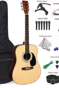 41 inch full-size acoustic guitar with case
beginner acoustic guitar kit with accessories
wooden acoustic guitar for new players
steel string acoustic guitar starter set
complete guitar bundle for students