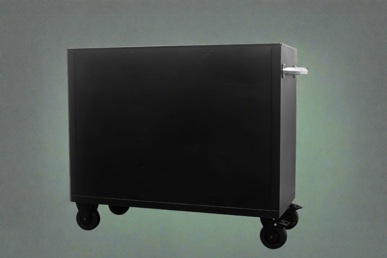 Rolling Tool Bench with Caster Wheels – Matte Black