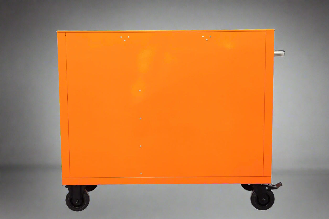 42" 9 - Drawer Rolling Tool Bench – Heavy - Duty Garage Cabinet - with Orange