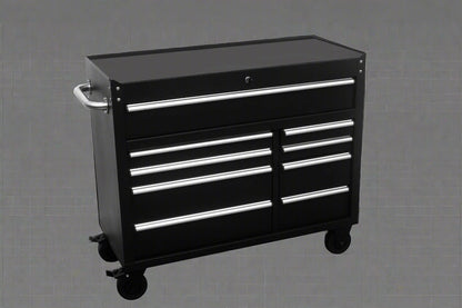 42" 9 - Drawer Rolling Tool Bench – Heavy - Duty Garage Cabinet - with Black