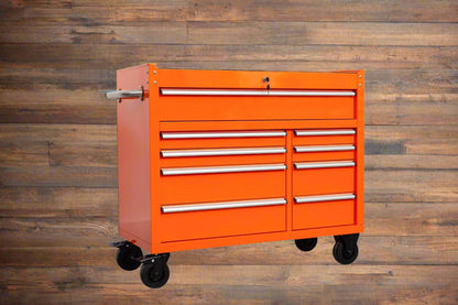 42" 9 - Drawer Rolling Tool Bench – Heavy - Duty Garage Cabinet - with Emerald JD Green