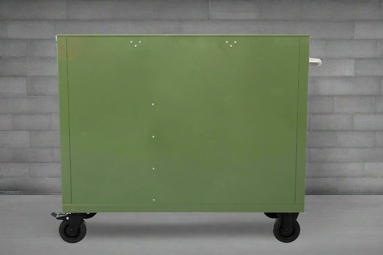42" 9 - Drawer Rolling Tool Bench – Heavy - Duty Garage Cabinet - with Olive Green