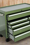 42" 9-Drawer Green Rolling Tool Chest – Front View