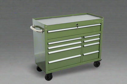 42" 9 - Drawer Rolling Tool Bench – Heavy - Duty Garage Cabinet - with Orange