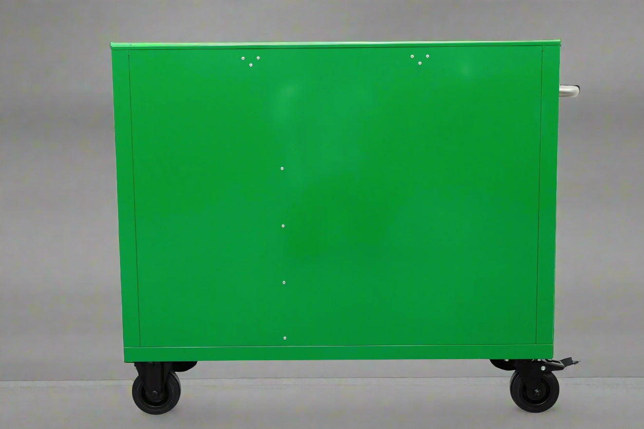 42" 9 - Drawer Rolling Tool Bench – Heavy - Duty Garage Cabinet - with Emerald JD Green