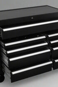42" 9-Drawer Matte Black Tool Bench – Angled View
