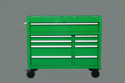 42" 9 - Drawer Rolling Tool Bench – Heavy - Duty Garage Cabinet - with Black
