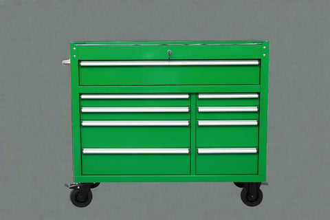 42" 9 - Drawer Rolling Tool Bench – Heavy - Duty Garage Cabinet - with Black