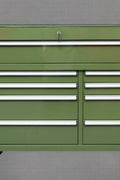 New42" 9 - Drawer Rolling Tool Bench – Heavy - Duty Garage Cabinet - with Olive Green