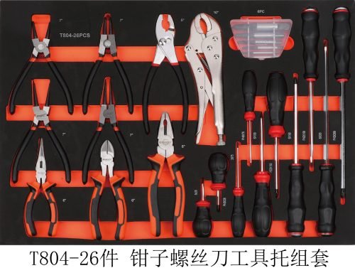 Front view of 421-piece mechanic tool cabinet with drawers

Drawer open showing organized socket tray

Tool tray with wrenches and pliers inside cabinet

Rolling steel tool cabinet with side handle

Heavy-duty mechanic tool trolley with casters