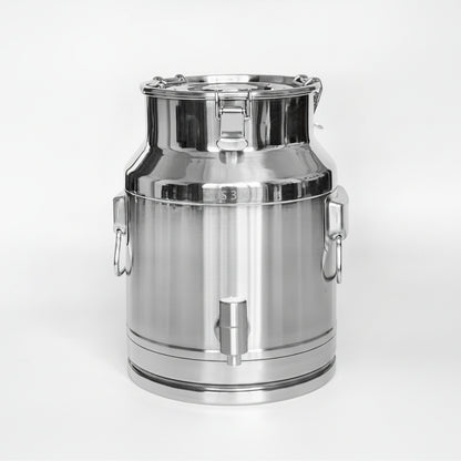 New 42L & 20L Stainless Steel Milk and Water Can with Faucet – Heavy - Duty Liquid Storage Container - with 20L CAN FAUCET | Sold by Uncle Wiener's Wholesale
