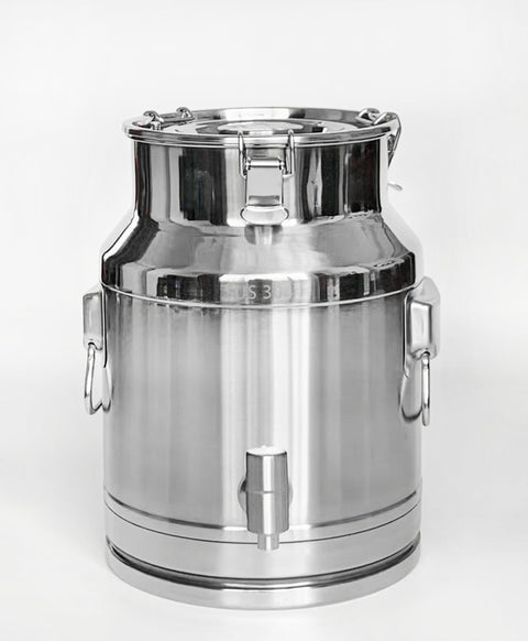 New 42L & 20L Stainless Steel Milk and Water Can with Faucet – Heavy - Duty Liquid Storage Container - with 20L CAN FAUCET | Sold by Uncle Wiener's Wholesale