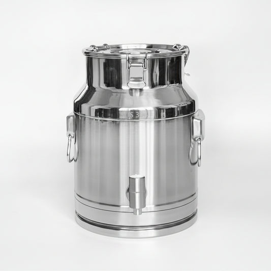 New 42L & 20L Stainless Steel Milk and Water Can with Faucet – Heavy - Duty Liquid Storage Container - with 20L CAN FAUCET | Sold by Uncle Wiener's Wholesale
