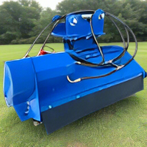 43-inch Excavator Flail Mower Attachment – Blue heavy-duty brush cutter for CAT307/308 and 3–8 ton excavators