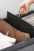 New 43 - Inch Folding Storage Bench – Gray Ottoman with Padded Seat & Footrest for Bedroom or Entryway ULSF77K - with | Sold by Uncle Wiener's Wholesale