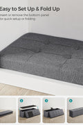New 43 - Inch Folding Storage Bench – Gray Ottoman with Padded Seat & Footrest for Bedroom or Entryway ULSF77K - with | Sold by Uncle Wiener's Wholesale