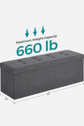 New 43 - Inch Folding Storage Bench – Gray Ottoman with Padded Seat & Footrest for Bedroom or Entryway ULSF77K - with | Sold by Uncle Wiener's Wholesale