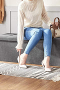 New 43 - Inch Folding Storage Bench – Gray Ottoman with Padded Seat & Footrest for Bedroom or Entryway ULSF77K - with | Sold by Uncle Wiener's Wholesale
