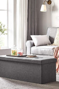 New 43 - Inch Folding Storage Bench – Gray Ottoman with Padded Seat & Footrest for Bedroom or Entryway ULSF77K - with | Sold by Uncle Wiener's Wholesale