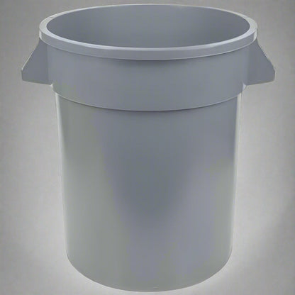 44 Gallon Gray Trash Can with Lid – Heavy-Duty Plastic Outdoor Bin