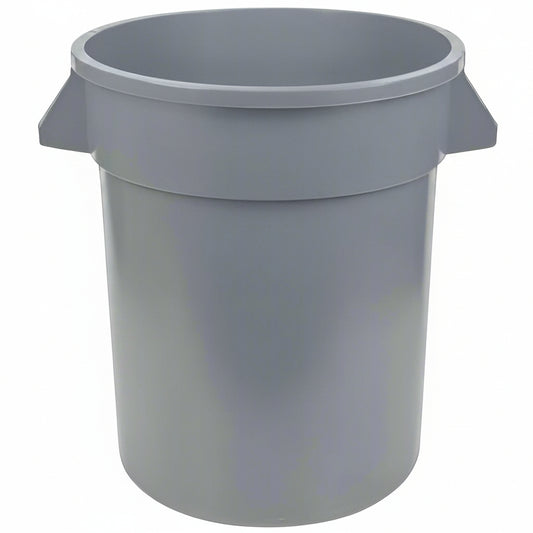 44 Gallon Gray Trash Can with Lid – Heavy-Duty Plastic Outdoor Bin