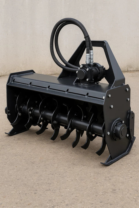 New 44″ Heavy - Duty Mini Skid Steer Rototiller Attachment | Hydraulic Soil Tiller – Model 250429C - with | Sold by Uncle Wiener's Wholesale