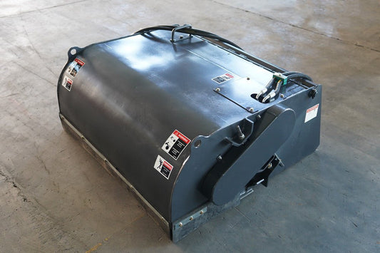 Front View of Hydraulic Pickup Box Broom Sweeper for Skid Steers

Mini Skid Steer Broom with High-Capacity Debris Bin – 44 Inch

Replaceable Brush Bristles on Hydraulic Sweeper Attachment

Angled View of MSBB1120 Mounted on Mini Skid Steer

Industrial Cleanup Tool – Skid Steer Pickup Broom with Collector