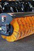 44-Inch Hydraulic Rotary Broom Sweeper Attached to Mini Skid Steer

Close-Up View of Nylon and Metal Brush Sections on Broom Sweeper

Side Profile of MSAB1120 Skid Steer Sweeper Attachment

Top View of Skid Steer Angle Broom with Quick Attach Mount

Brush Section and Hydraulic Motor Detail – Mini Skid Broom Sweeper