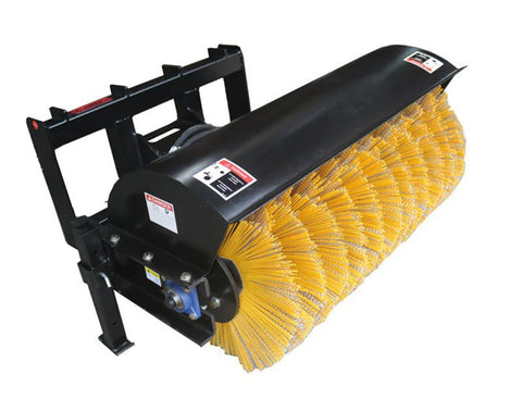 44-Inch Hydraulic Rotary Broom Sweeper Attached to Mini Skid Steer

Close-Up View of Nylon and Metal Brush Sections on Broom Sweeper

Side Profile of MSAB1120 Skid Steer Sweeper Attachment

Top View of Skid Steer Angle Broom with Quick Attach Mount

Brush Section and Hydraulic Motor Detail – Mini Skid Broom Sweeper