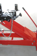 3300 lb red transmission jack on shop floor with dual handles